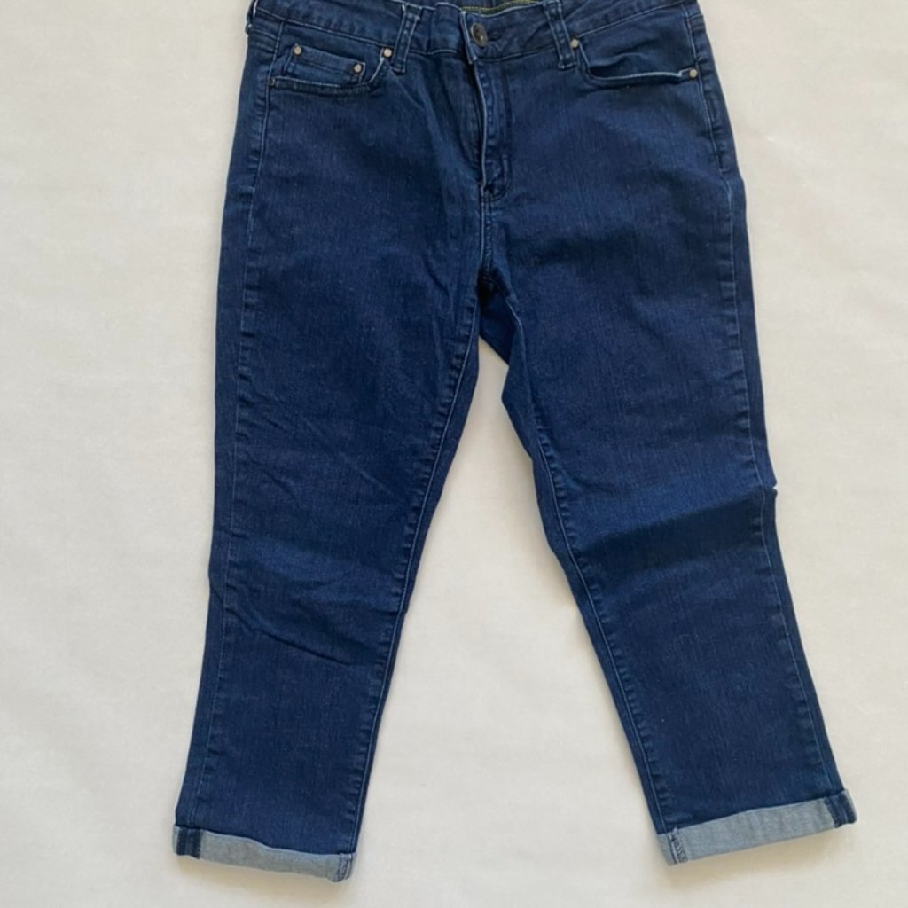 Dkny Cuffed Jeans Blue Denim Cuffed Size 10